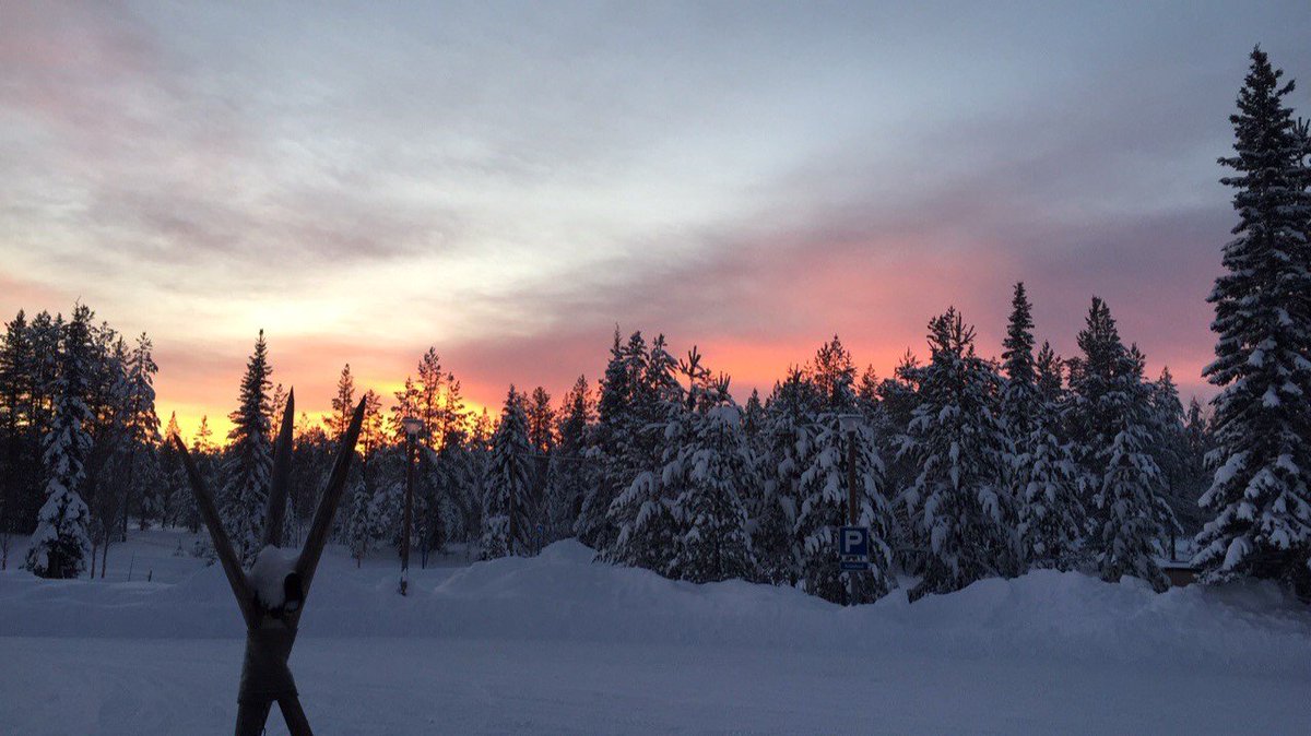 Salla_ski's tweet photo. The sun setting over Salla for the last time this season. We hope all our guests that have visited this winter have had a fabulous time. https://t.co/jRtQw5JdcZ