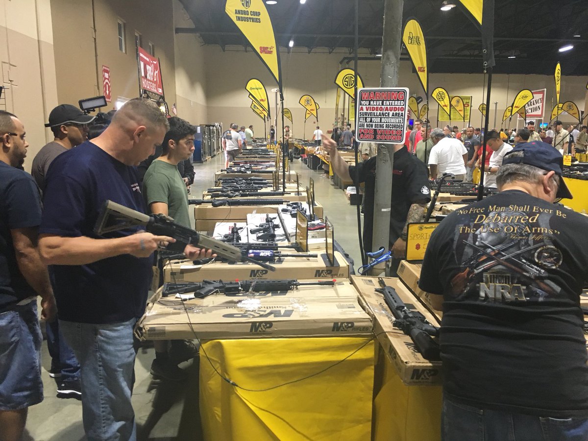 MPVann's tweet photo. We’re at the #FloridaGunShow where the AR-15 is the most inquire about and in demand firearm following #ParklandSchoolShooting https://t.co/7JFcTiLugP