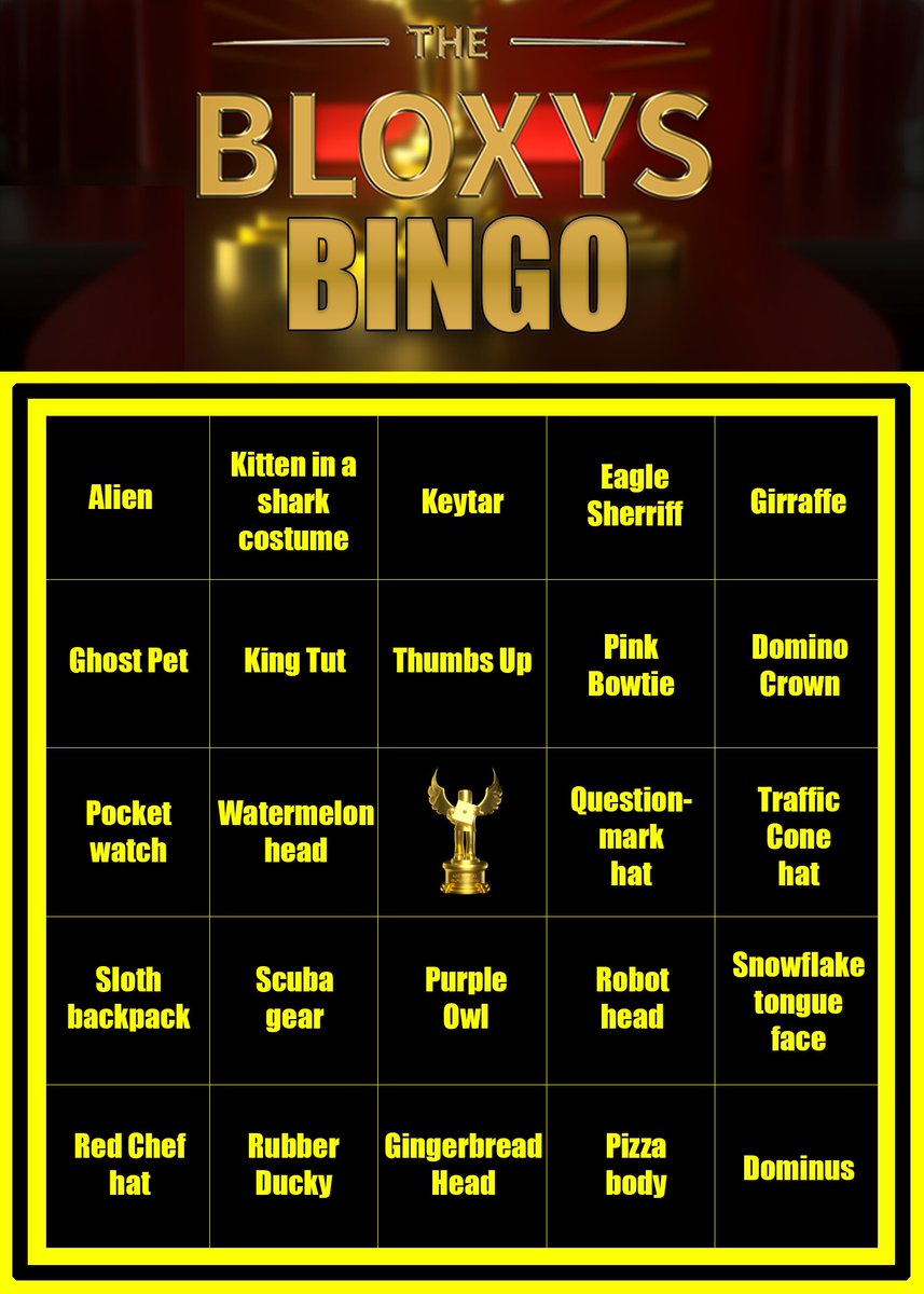 Roblox On Twitter Watch The 5th Annual Bloxy Awards At 12 Pm Pst And See If You Can Find All The Items On The Bingo Card Reply To This Tweet With Bloxyawards - robloxcom bloxy awards recap roblox news medium