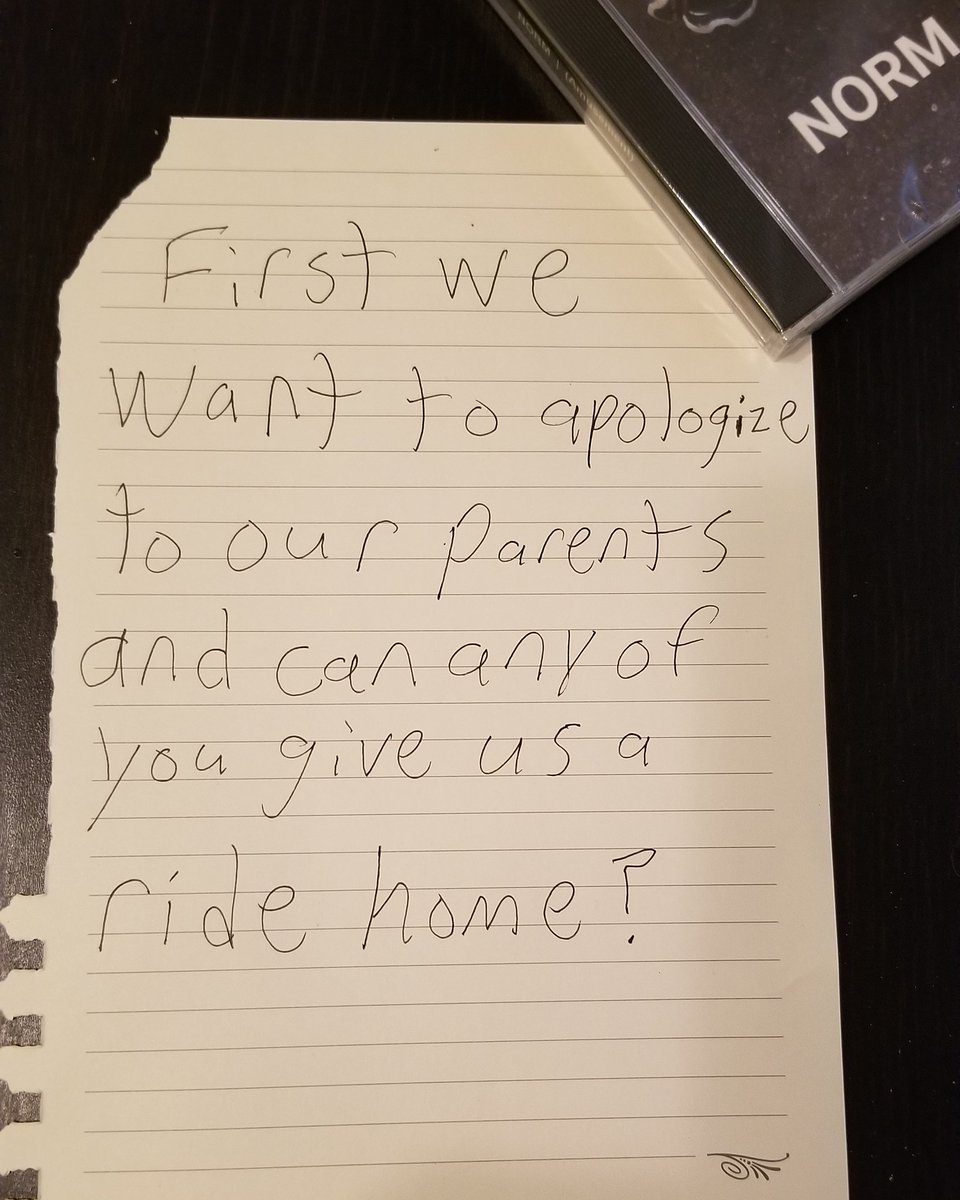 TVsNORM's tweet image. Working on our acceptance speech for the @SndSceneExpress awards at @spiritpgh tonight. Look for this in the Men's room trashcan if we lose. Either way, we're pumped to be nominated for best EP and one thing remains the same, win or lose: we need a ride home. See you at the show.