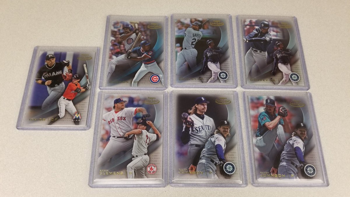 MLB's tweet image. Ripken. Bo. Stan. Griffey. Mays. Hank.

RT for your chance to win all 26 of these @Topps Gold Label legends. #MLBCards