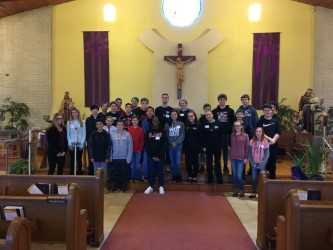 Thursday SJHS had our second Journey retreat. Six Saint Joseph seniors along with Mrs. Rivera lead a one day journey retreat for Saint Joseph Regional School 7th and 8th graders. Leaders : Mackenzie Fabrico, Jack Gibison, Sara Guevara, Tony Matro, Molly Miller and David Shertel.