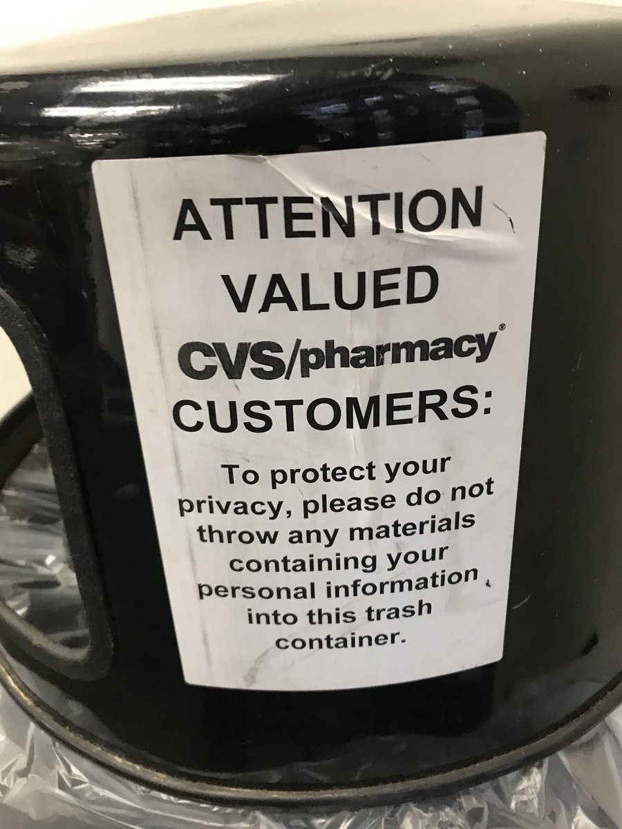 This is cool! 
CVS pharmacy raising security awareness about dumpster diving.
