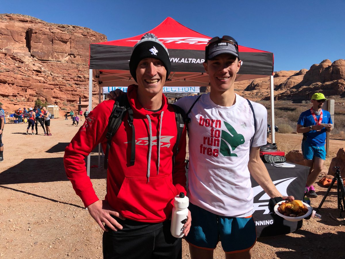 iRunFar's tweet photo. Men's records fall at Red Hot Moab. Tyler McCandless runs 1:56:21 in the 33k (Od record: Justin Ricks, 2:07:54, 2014), while Anthony Costales wins the 55k in an unofficial 3:37:05 (Od record: Hayden Hawks, 3:39:22, 2017). https://t.co/4t650JhX8V