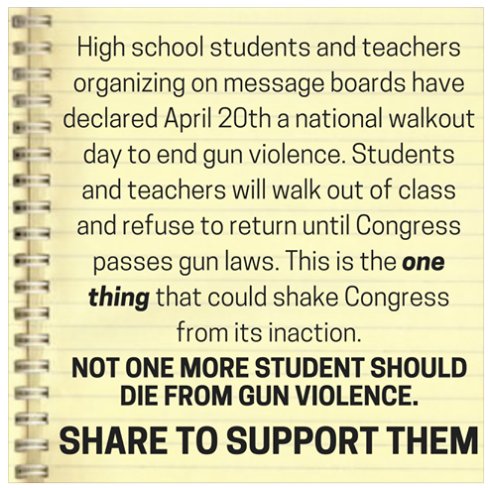 CreativeOrg's tweet image. April 20. Join Students and Teachers in Nationwide Walkout    #WeCallBS #NationwideWalkout