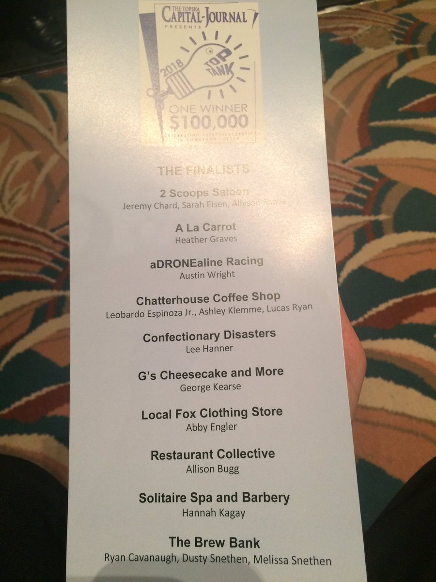 CJOnline's tweet image. We're underway for the big event here with #TopTankTopeka at @TPACtix. One of 10 finalists will walk away with $100K towards starting a biz in downtown #Topeka.