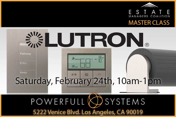 Join #emcLA for a master class on lighting adjustment and enter our raffle for a chance to win prizes from <a href="/Lutron/">Lutron Electronics</a> and <a href="/PowerfullSystem/">Powerfull Systems</a>! event.pingg.com/lutronMaster #EstateManagersCoalition