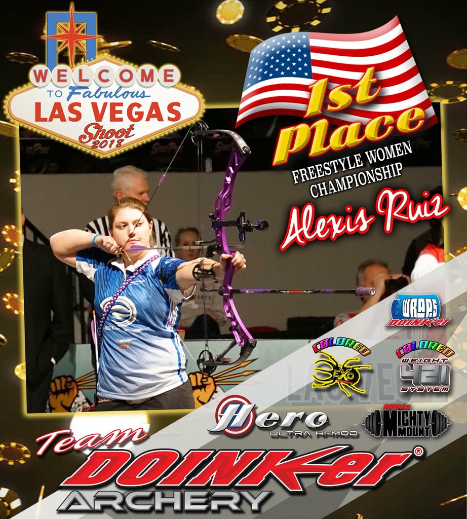 DoinkerStabs's tweet image. Congratulations to Team Doinker&apos;s Alexis Ruiz of the USA on her 1st Place Win at the 2018 Las Vegas Shoot!! Good things to come from this young lady for sure!
#TeamDoinker #HeroUltraHiMod #Doinker #Archery #LasVegasShoot