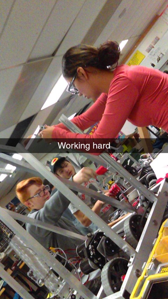 TeamTnT280's tweet photo. Our students hard at work on this lovely Saturday morning! Only a few days left to make every last finishing touch. #omgrobots #FIRSTPowerup https://t.co/TEldJGxliu