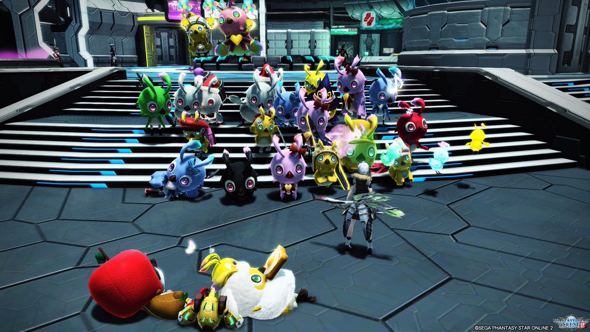 柿 Ship10 Pa Twitter 先日 ビギナー001に偶然居合わせたラッピーたち この状況を伝える為にクエを受けていなくて ロビーにいたラピフレさんたちに Wisをしたら来てくれた結果w O W O ｱﾘｶﾞﾄｰ これから Pso2を始め ビギナー001に訪れる初心者さん等のマイ