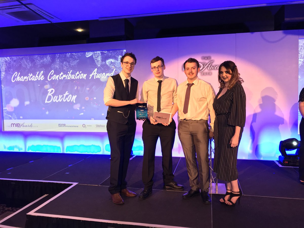MIDCommsUK's tweet image. Charitable Contribution Award winners, Team Buxton! #MIDAwards18