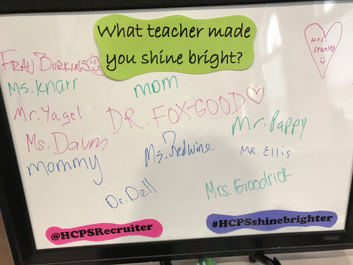MrMainHCPS's tweet photo. Thanks @uva for having @HCPSRecruiter @HCPSSTUSERVICE at the @UVaCurry educators expo. We met some great candidates! Here are the teachers who helped your students SHINE! #HCPSchoosetoshine https://t.co/9Y5A8UgxFU