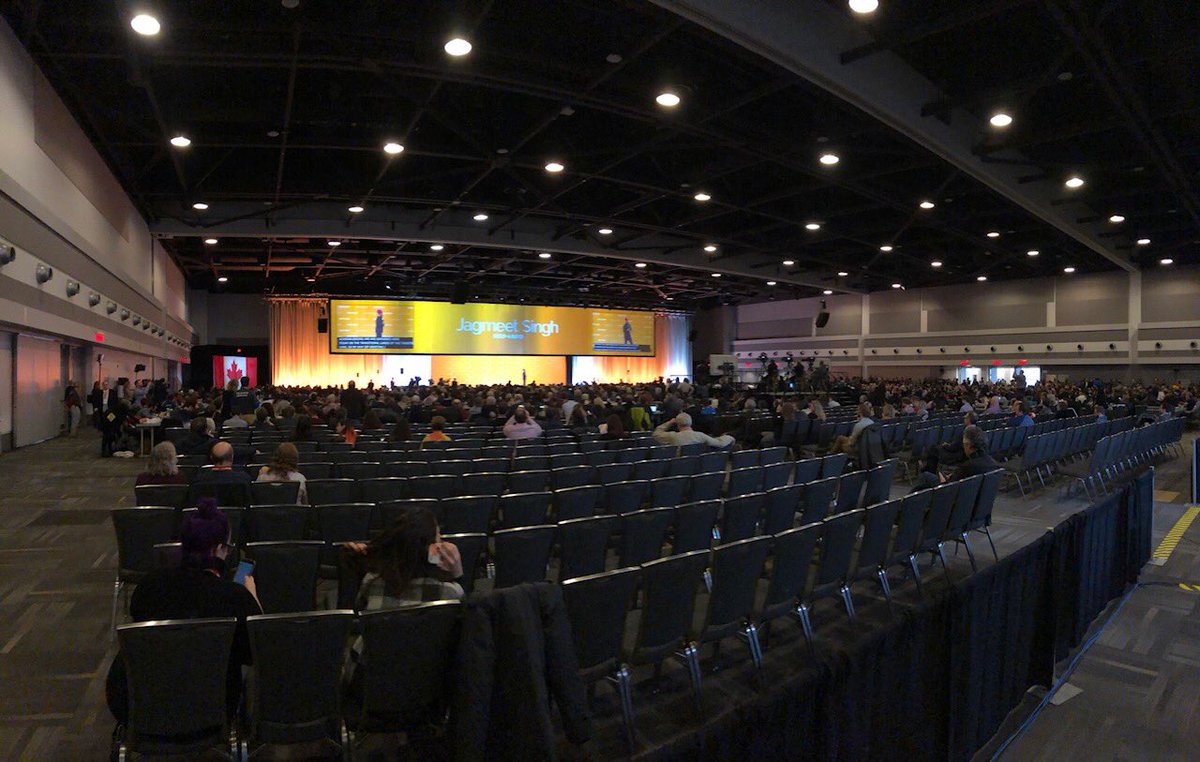 PMLaurier's tweet image. Jagmeet Singh called #Ottawa2018, the biggest #NDP convention ever. If that is the case, why are there so many empty seats at his speech? #NDP18 #cdnpoli