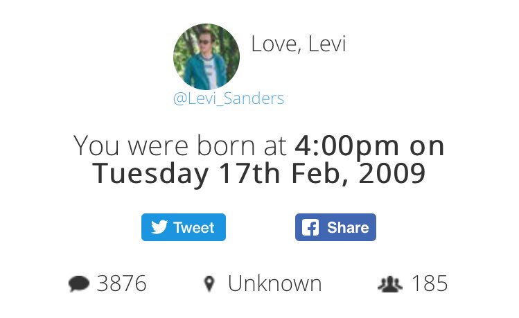 Audrey_LeeMarie's tweet photo. @Levi_Sanders Happy Twitter Birth Minute 🎉 https://t.co/sneszuVbz8