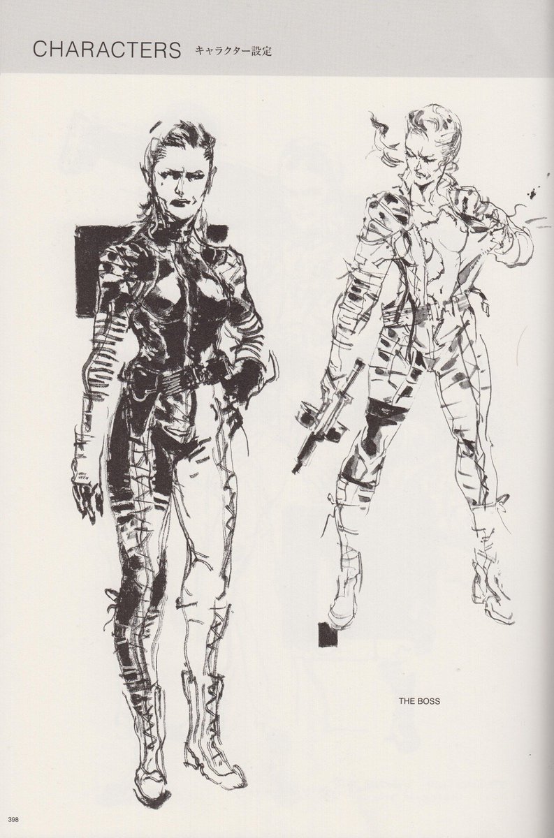 The #ConceptArt of #MetalGearSolid ??

"#MGS3: Eva &amp; The Boss"

Artist: Yoji Shinkawa 