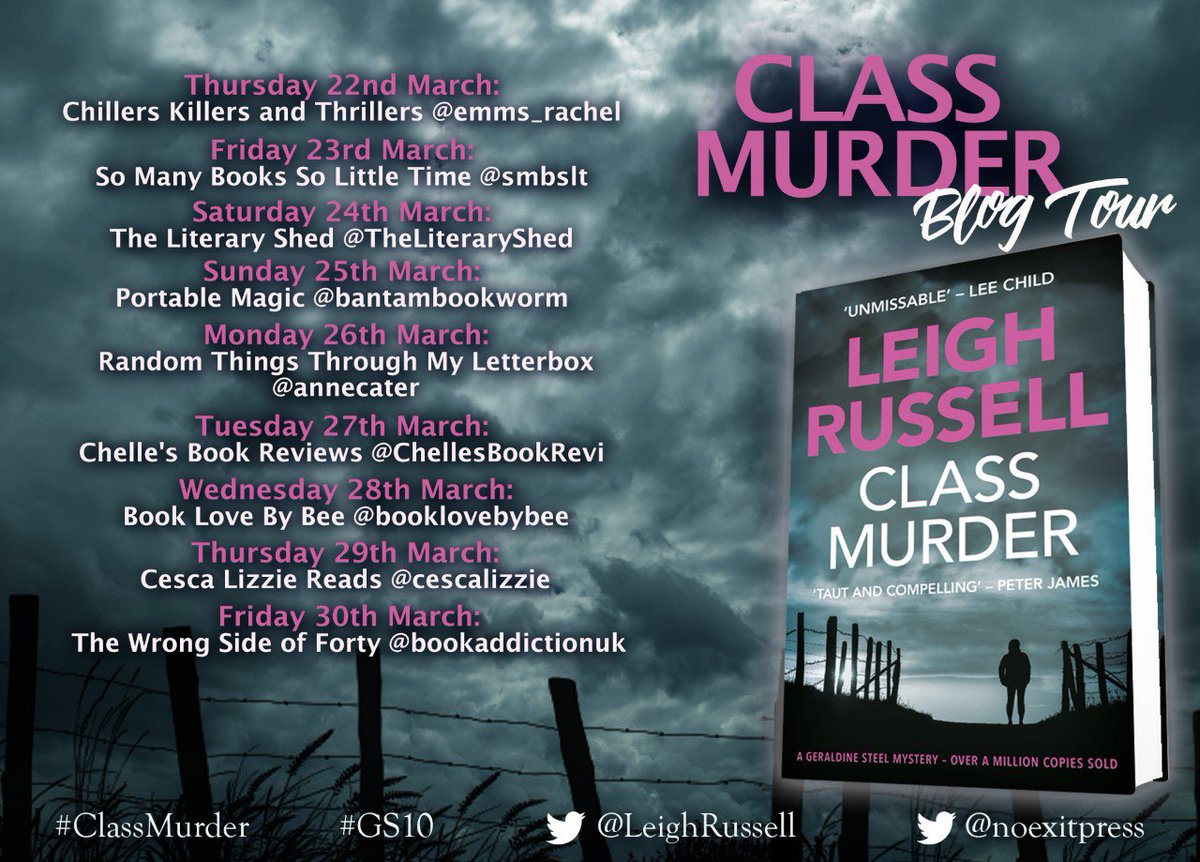 annecater's tweet photo. It's always a thrill to work with @LeighRussell and @noexitpress - here's the #RandomThingsTours #BlogTour for #ClassMurder - begins in March #GS10 https://t.co/FpxvOjjSCc