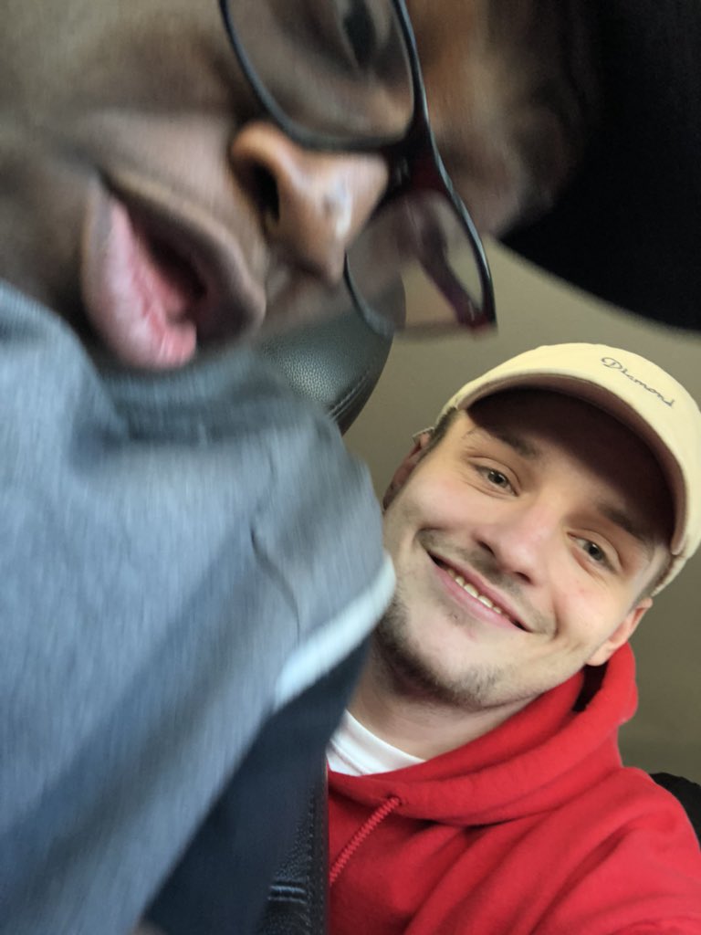 JaySwingler's tweet photo. This is @ComedyGamer in the middle of screaming cause I woke him up with my camera https://t.co/5Zfm4oPJ37