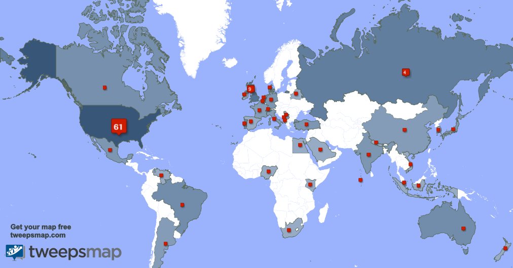 My followers live in USA (60%), UK.(9%)... Get your free map: tweepsmap.com/!Spartan4177