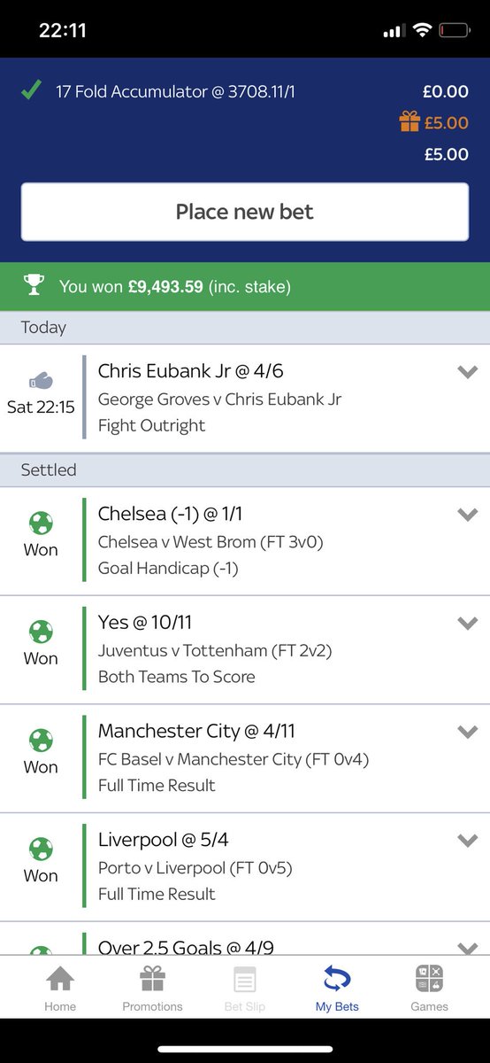 adammhiggins's tweet photo. Had to cash at this offer, praying for a Groves win https://t.co/CGVccTzVwb