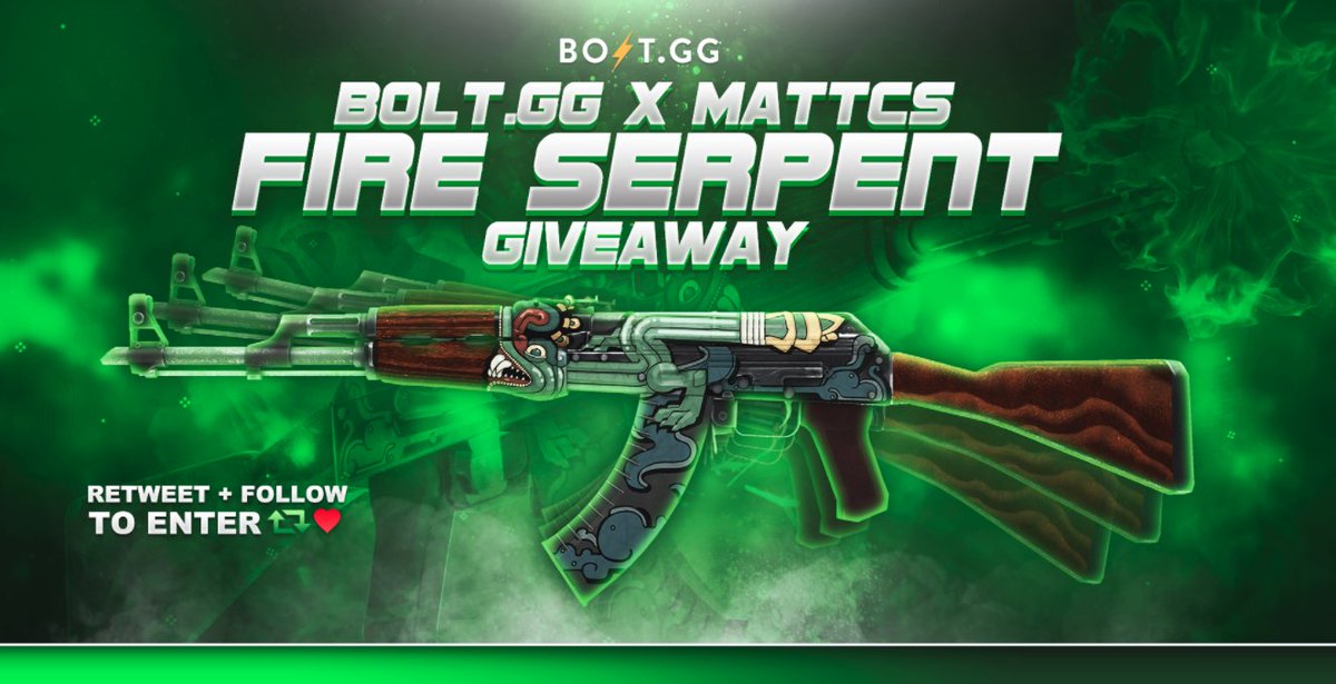 MattSeesAss's tweet photo. $200+ FT FIRE SERPENT GIVEAWAY!

Follow me and @OfficialBoltgg to enter!
Also RT &amp; winner in 48 hours, good luck everyone!

(claim 3 free skins https://t.co/Qq6We1L1or) https://t.co/SmLii4Pq50