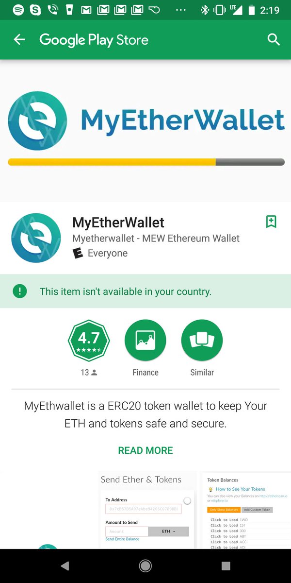 Another fake app, we don't have any apps yet. If you see a myetherwallet app it is fake please report!