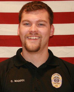 WEdwarda's tweet image. Georgia Officer Chase Maddox was laid to rest today. He served the Locust Grove PD for 5 years. He is survived by his wife and 3 sons. Rest in peace blue hero. Salute.