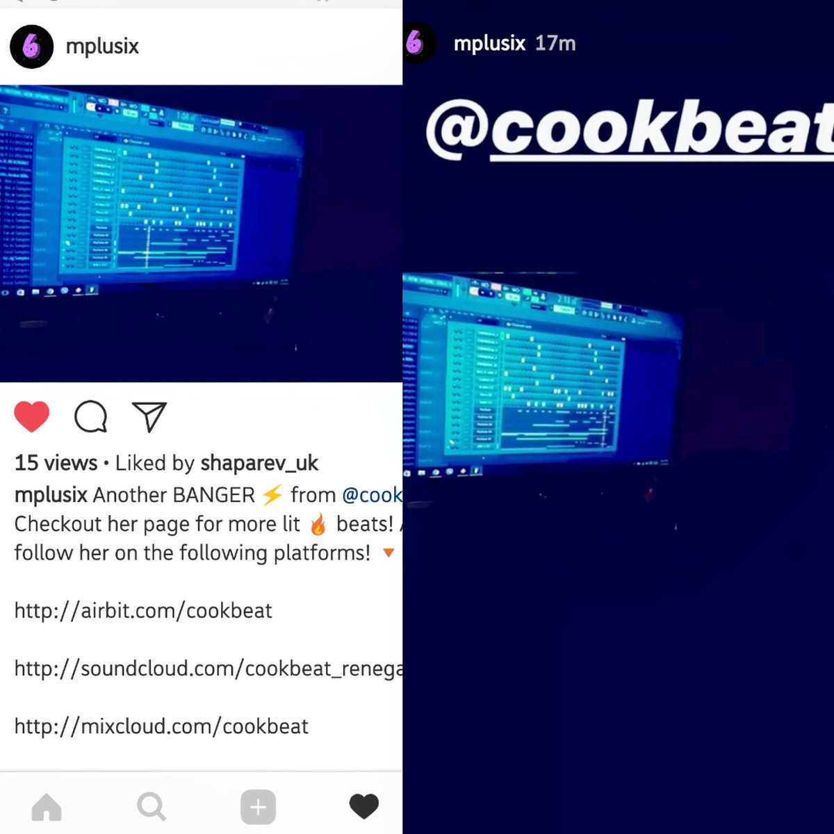 IAmCookbeat's tweet photo. Once again, big shout out to @mplusix for a wonderful promo deal. ���💙

#artists
#producers
#djs
#promo
#exposure
#instagrampromotion 
#beats
#instrumentals
#singles
#hiphop
#trap
#rnb
#rnbass
#musicians
#cheappromo
#greatdeal
#flstudioproducers https://t.co/Wn8lgH3YdV
