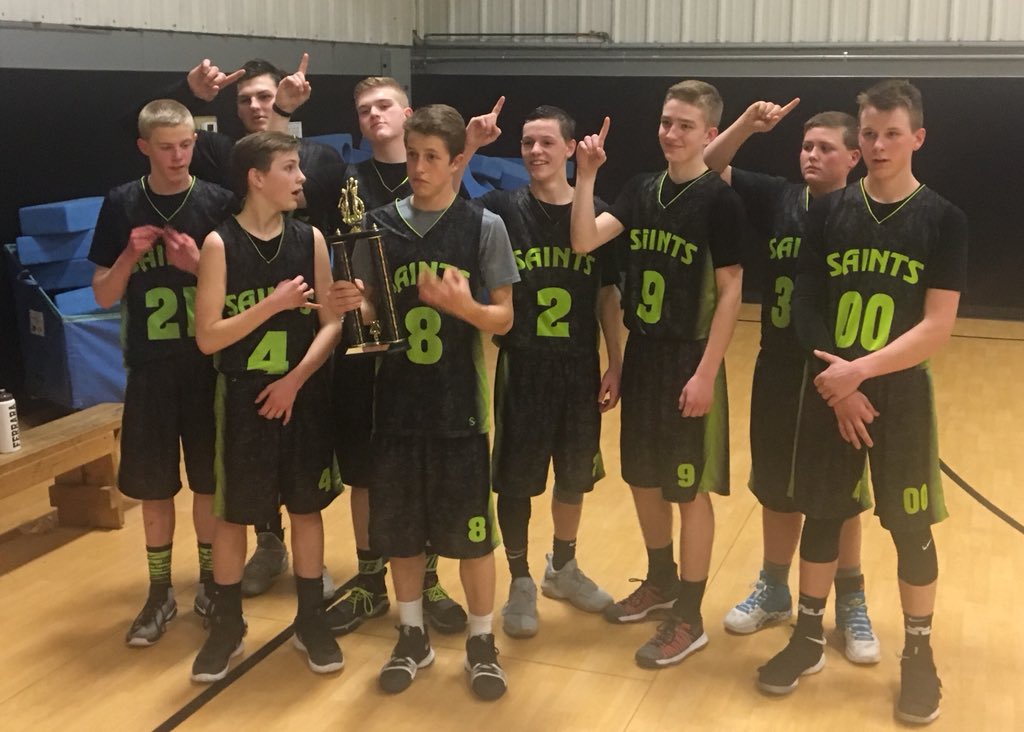 PresProctor's tweet photo. Proud of my son Carl and his team—Conference Tournament Champs! #GoSaints https://t.co/pqjJUDBpOK