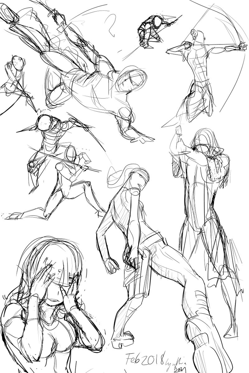 Dynamic Action Anime Battle Poses / Action packed comic/anime/manga