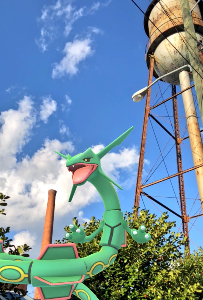 galaxyterabyte0's tweet image. #Rayquaza at the Water Tower! #arplusmode #ARplus #Pokemon