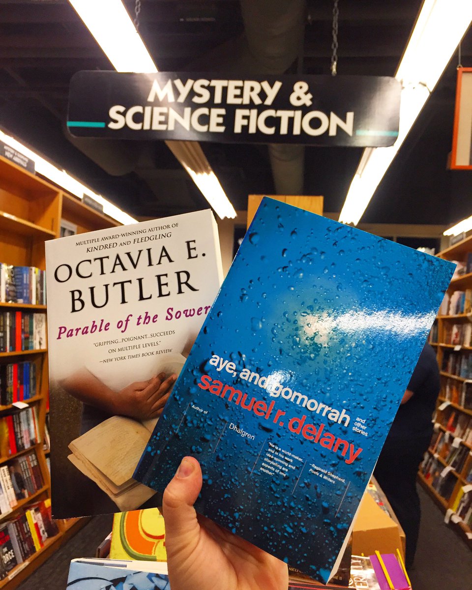 BookshopSC's tweet photo. #BlackHistoryMonth Two of our staff's favorite classic black SFF and afrofuturism authors are Octavia E. Butler and Samuel R. "Chip" Delaney. While honoring black history during February, why not also look towards black future? #SFFSat https://t.co/DBRegkLWYa