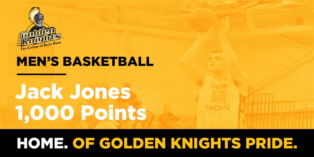 gogoldenknights's tweet photo. Congratulations to #gogoldenknights senior forward Jack Jones who today became only the 33rd player in men's basketball annals to score 1,000 points. https://t.co/IzuAQ4orHE
