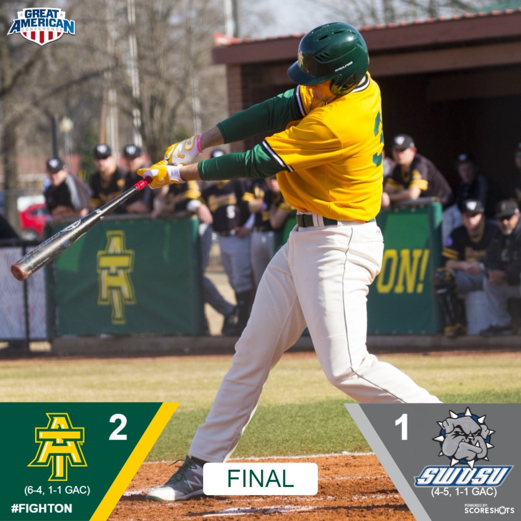 ATU_Athletics's tweet photo. BB | Riley Hickerson goes 1-for-3 with an RBI double to help the Wonder Boys claim their first conference win if the season! #FightOn #theGAC https://t.co/WKW6tSyDRM