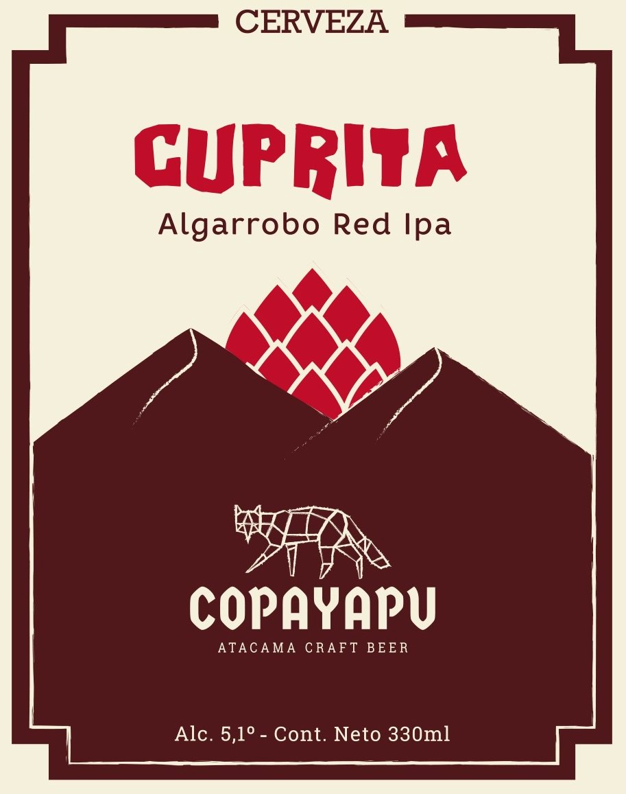 Cuprita es nuestra nueva cerveza de edición limitada, y junto con "Atacamita" forman parte de la "Serie Mineral"... Que nace gracias a esas amistades y fraternidad que la cerveza propicia...
Cuprita es unaRed IPA con arrope de algarrobo, para descubrir nuevos sabores..
#Cuprita