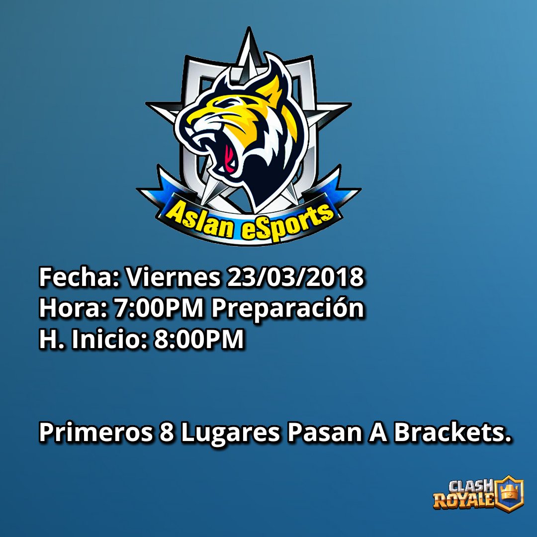 AslaneSportsGG's tweet photo. @AslaneSportsGG  (Aslan eSports) esta buscando jugadores competitivos , Todos pueden participar , el torneo y la contraseña se pasara en este tw y mensaje de clan el dia Viernes 23 de este mes , los primeros 8 puestos pasan a brackets , Buena Suerte , RT se agradece. https://t.co/BwVRCVEZr6