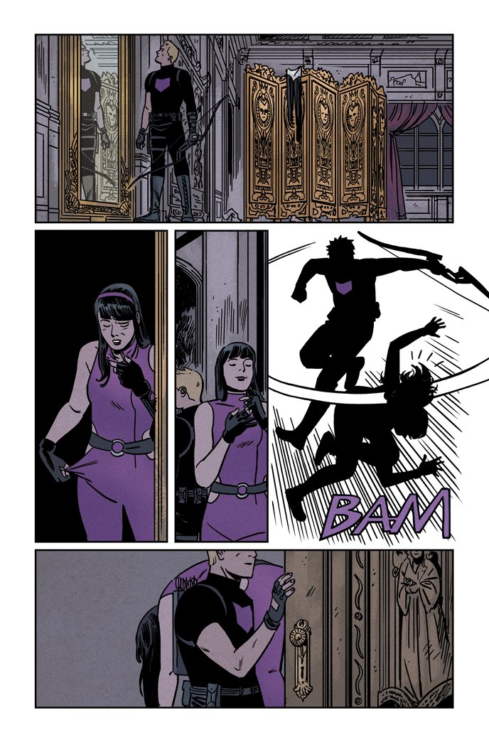 Leo__Romero's tweet image. #sequentialsaturday  is such a great idea! Here&apos;s one of my favorite sequences from #Hawkeye 14. Written by @79SemiFinalist  and awesome colors by @whoajordie