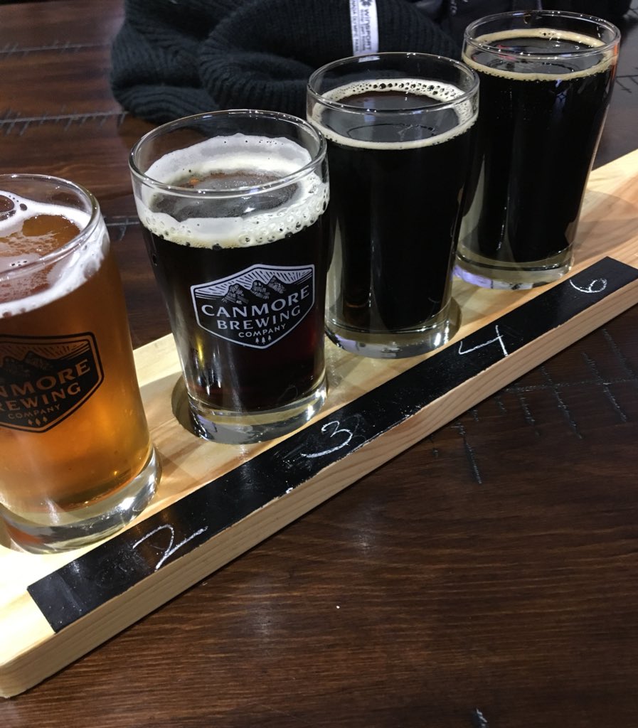 ShaunaDeMaere's tweet photo. So I’m sitting in a brewery with a tasting flight watching #2018WinterOlympics figure skating. #howcanadian #winterawesome https://t.co/NVTejVvNxI