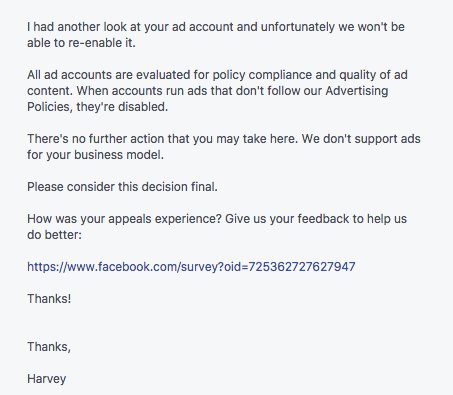 clearvue_app's tweet image. Instead of telling us what we did wrong @facebook just flat out deactivated all of our marketing efforts on their platform. Would have loved to understand #WHY