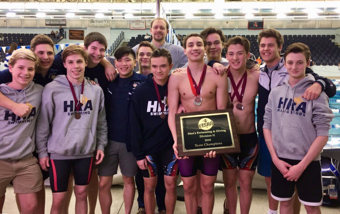 CoachScott42's tweet photo. HRA boys swim capture their 7th straight VISAA Division 2 State Championship. https://t.co/48ZnkXmBd9