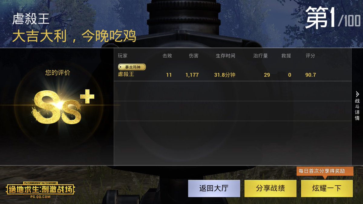 笑笑 絶地球生 刺激戦場 スマホ公式pubg ソロドン勝 Awm Scar Lでドン勝 ソロ最高キル更新10キル 11キルに これでソロ11キル デュオ10キル スクワッド15キルです まだまだソロドンしてない ソロ3回 デュオ4回 スクワッド7回 T Co Fhfni08yzj