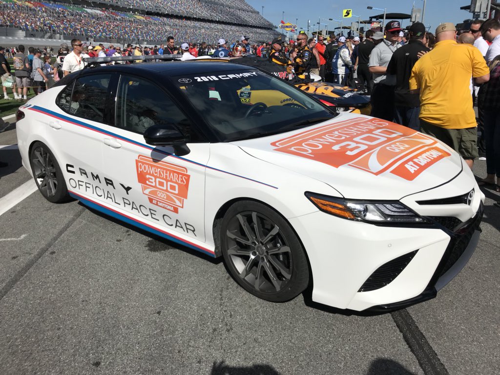 KipChildress's tweet photo. Today’s chariot to lead the cars to the green flag as we kicked off the 2018 @NASCAR_Xfinity season @DISupdates. 
#NamesAreMadeHere #Speedweeks2018 https://t.co/JJw8HWr0wC