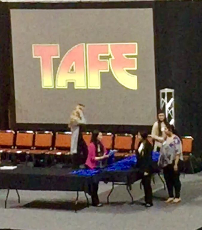 WHSTAFE's tweet photo. Congratulations to Monse G &amp; Jasmine R!  Our WHS TAFE state blue ribbon winners! #FutureTeachers https://t.co/UfLXvO7TNF