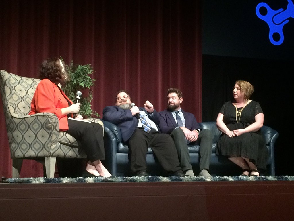 CJOnline's tweet image. The Brew Bank (right), w/ Ryan Cavanaugh, Dusty Snethen and Melissa Snethen, is the big winner of #TopTankTopeka and $100K towards a business in downtown #Topeka. Also, it was announced a 2nd prize of $50K will go to George Kearse, left, of G's Cheesecake &amp;amp; More. Congratulations!
