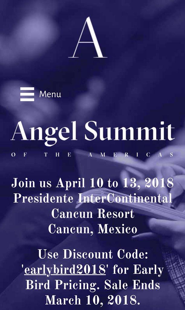 izzyanglomex's tweet photo. ¿En dónde estarás este Abril 2018? #cancun tendrá El #angelsummit de #inversión #angel participantes de las Américas en conferencia durante el día y #entrepreneurs haciendo su #Pitchatthebeach en la noche. https://t.co/N3NhM61wjC https://t.co/CuqCa3DxPU