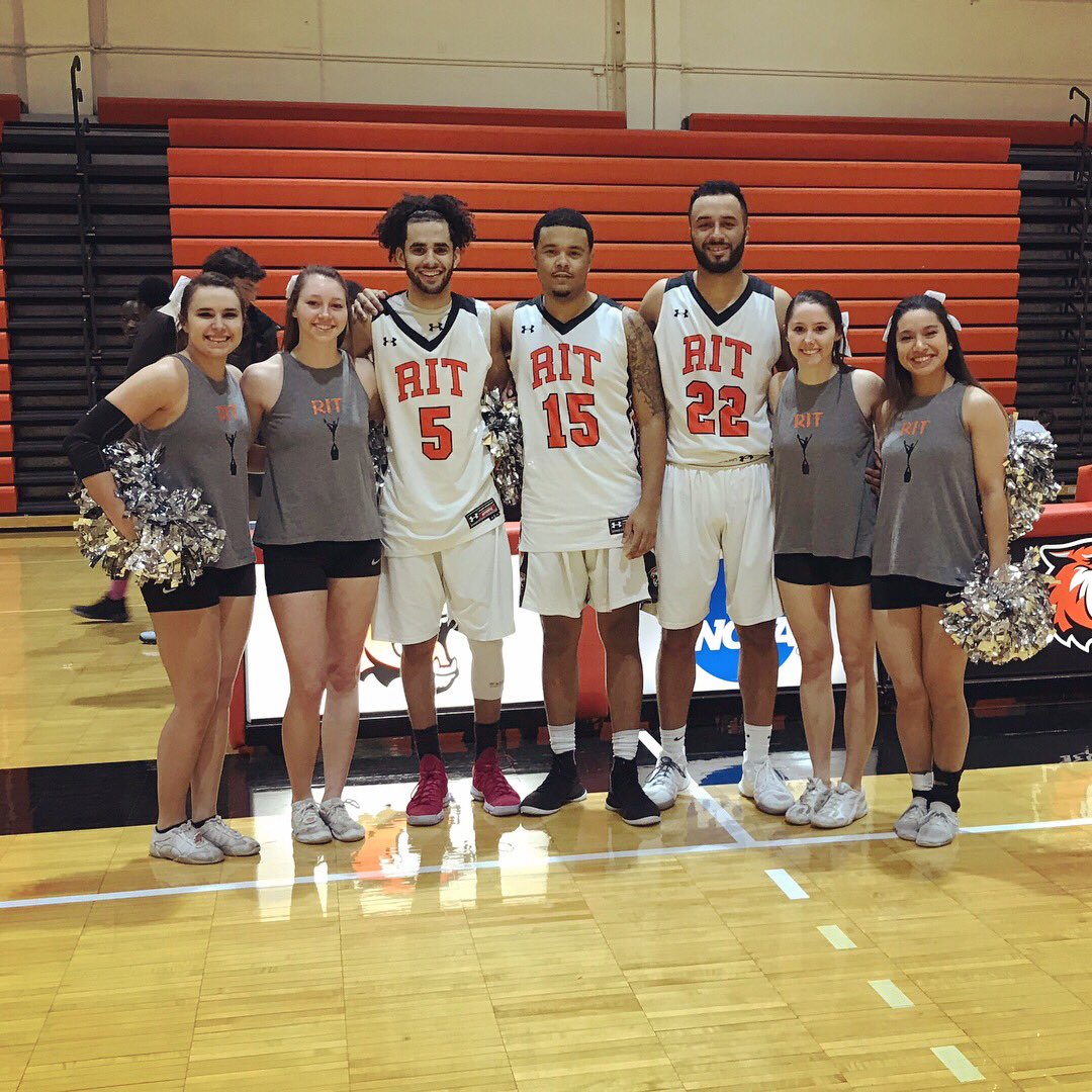 RIT_Cheer's tweet photo. Celebrating our Seniors tonight at the last home game of the season ππ #RITCheer #ritbasketball #Seniors @RITathletics @RITtigers @RITbasketball https://t.co/Gh3noyRQki