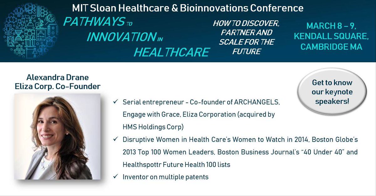 MITBioinnov's tweet photo. Get to know our prolific keynote speakers #1: Alexandra Drane
Buy your tickets for the @MITBioinnov here: https://t.co/cyOQnul9Vn https://t.co/g76loTGDhj
