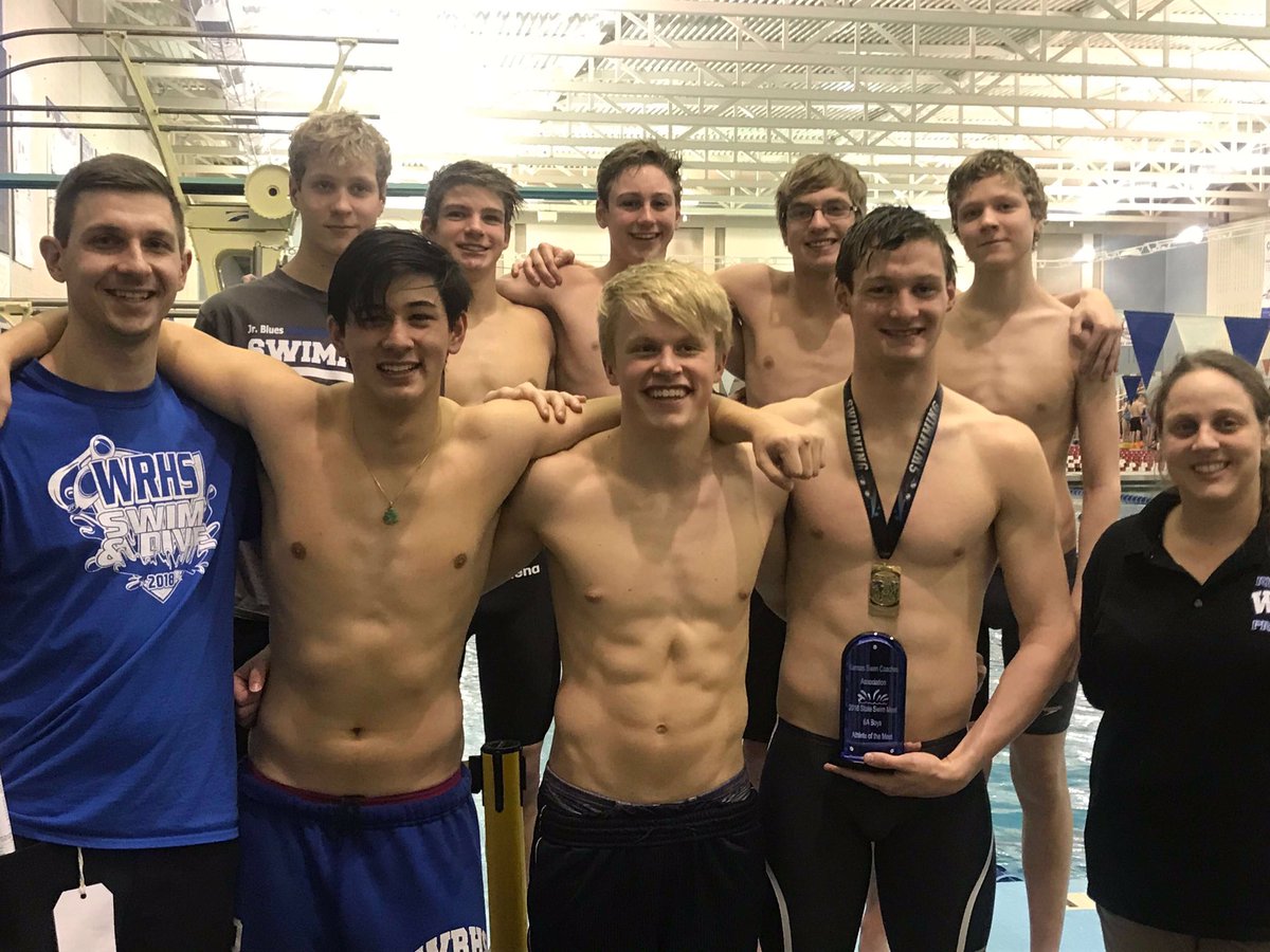 S/o to our swim team for showing up and really competing today! Tarrin fisher was named the Kansas 6A swimmer of the year and broke the state record in the 100 breast. The team finished 6th over all. 6 of the 8 swimmers took home medals, 2 firsts, 2 fifths, a seventh and an 8th!