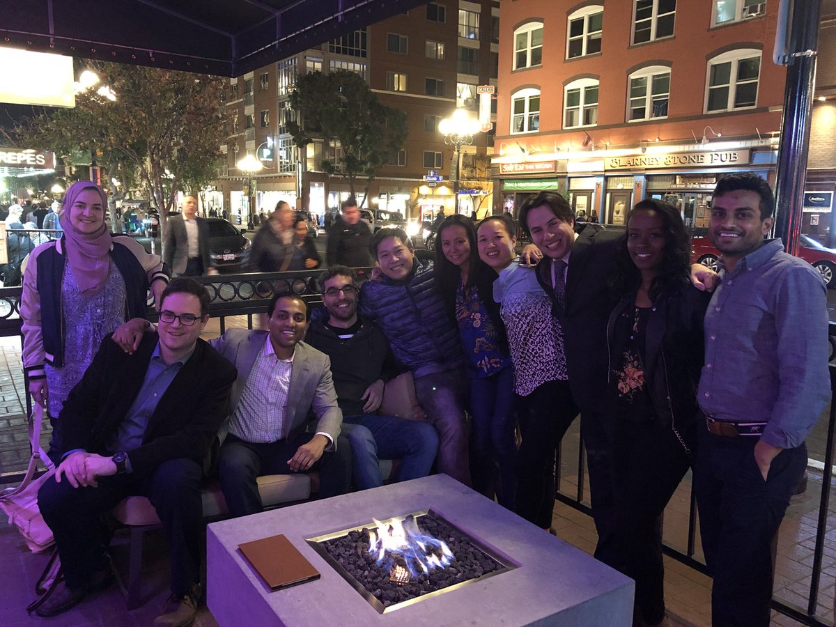 PennRhinology's tweet photo. Penn Rhinology crew at Happy Hour in SD Gaslamp District - thanks Dr. @NAdappaMD! #volcanorabbit #pennrhinology https://t.co/pBfZYRvsjP