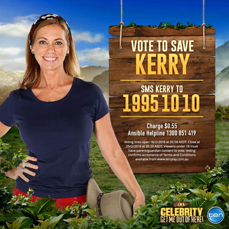 ArmstrongKerry1's tweet photo. You have 3 hours left to Save Kez - voting closes at 8.20pm tonight! Text Kerry to 1995 10 10 to keep her in the jungle and raising money for @Camp_Quality #ImACelebrityAU @ImACelebrityAU 🦓🐯🐍 https://t.co/QoXKoSsZk2