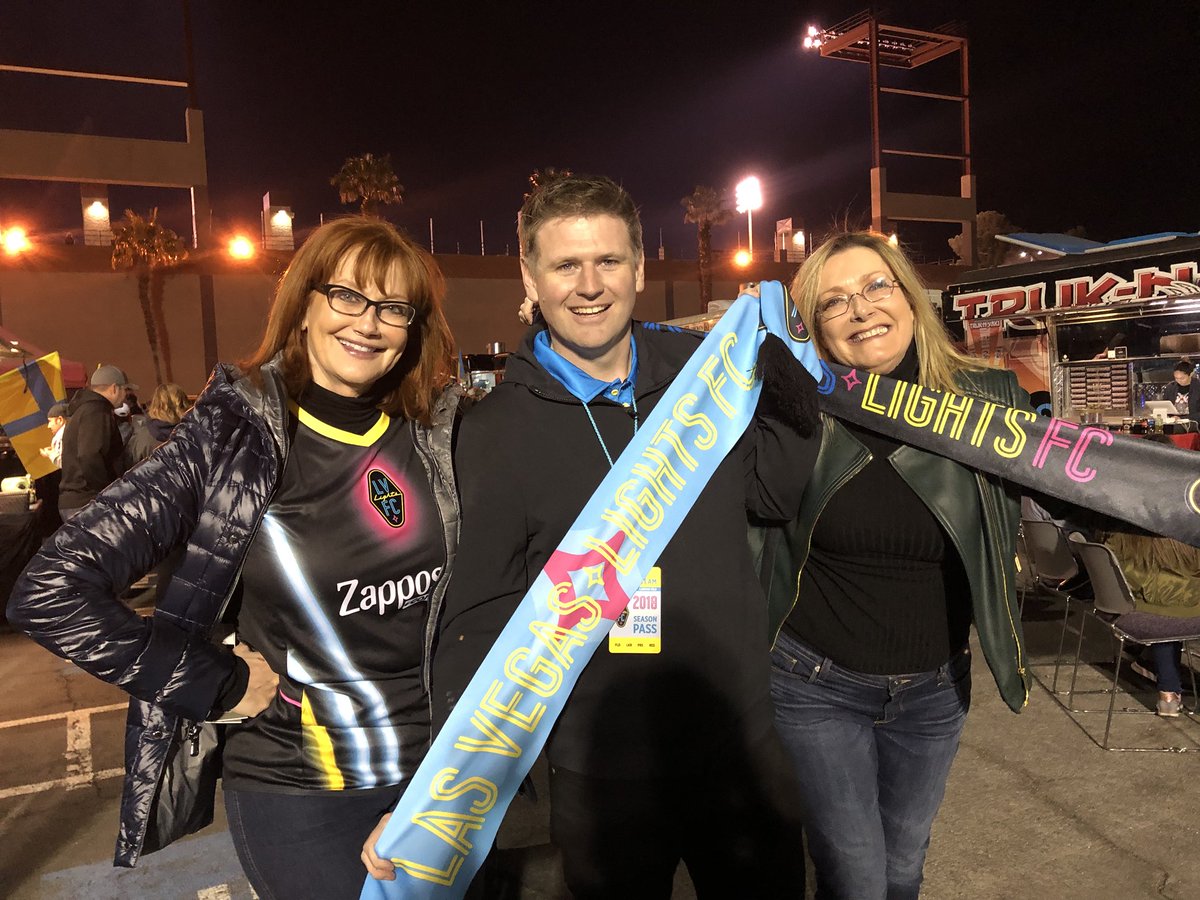 sddoebler's tweet photo. My first @lvlightsfc game with @floey32 and look who we ran into!  #brettlashbrook https://t.co/vJYk5xWFNl